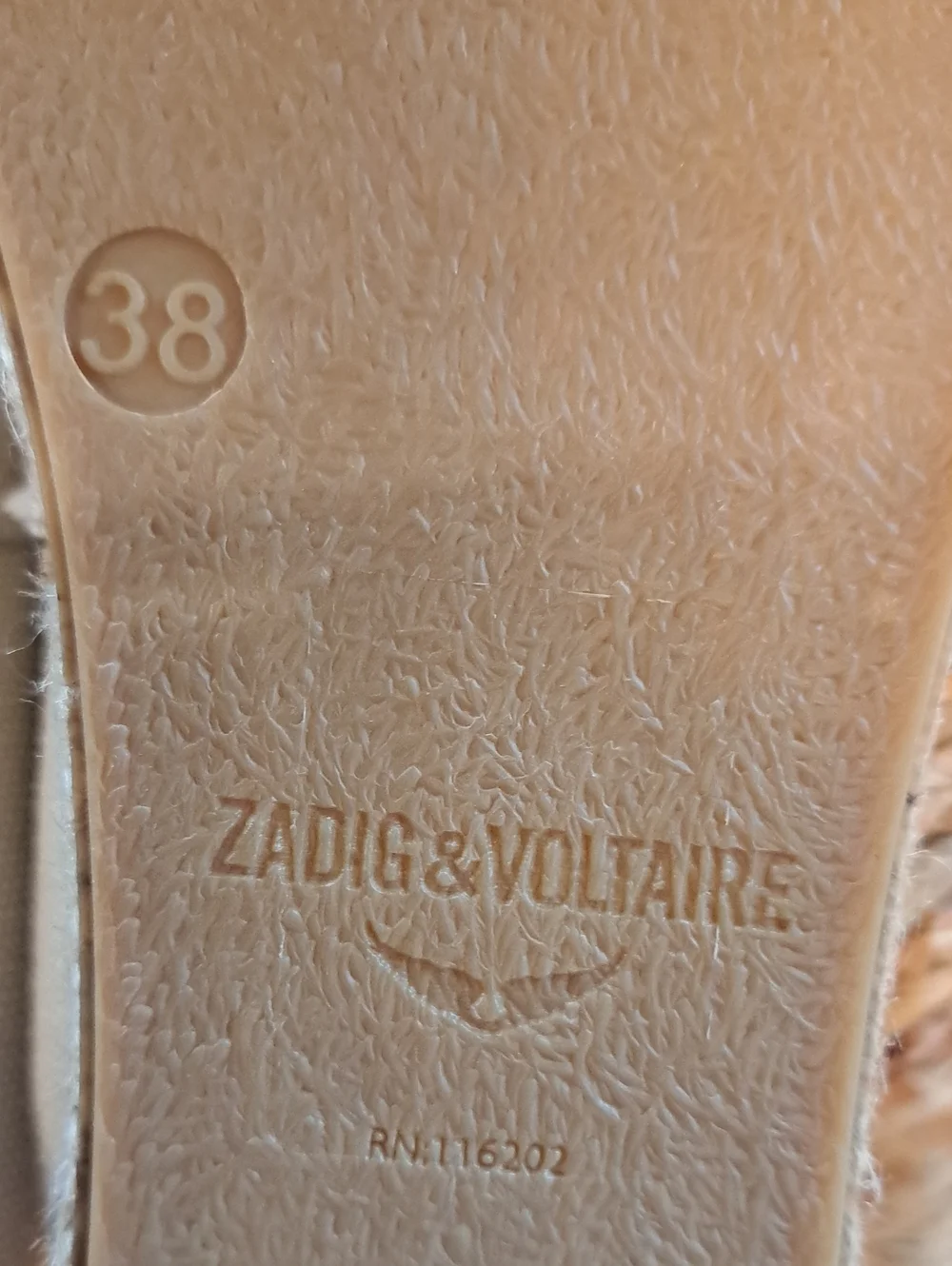 NWOT Zadig & Voltaire Womens Luxury City Ivory Canvas Espadrille Loafers 38/7.5